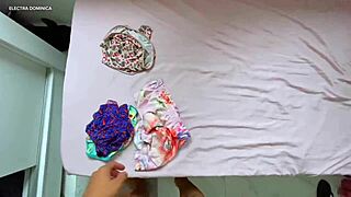 I hired this naughty maid who provoked me with her short skirt.