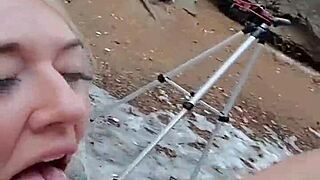 bent over in public for a risky facial