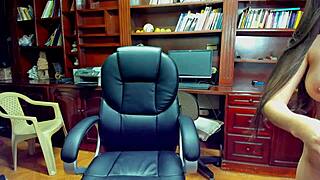 Secretary slips into office corner for intense anal play