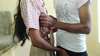 Clever student from village life in India is fucking with his girlfriend