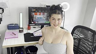 step brother engages in solo roleplay with dirty talk