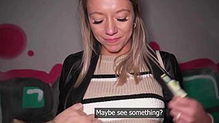 hey, caught this blonde french chick masturbating on the street, wanna see hard pov fuck?