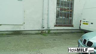 Busty Brunette MILF Takes Cock Deep, But Can She?