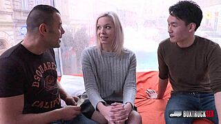 hot julia parker inserts dildo in ass while masseur fucks her pussy