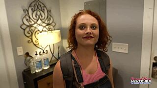 petite ginger luna parish deep fingers her twat and stuffs it with a dildo