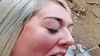 bent over in public for a risky facial