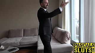 Sub British babe fucked from behind and toyed hard.