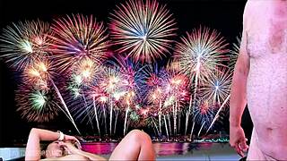 Watch agarabas and olpr light up the fireworks with shaved pussy and creampie.