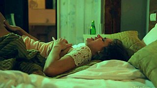 Puffy nippled milf masturbates intensely. She moans loudly while touching herself.