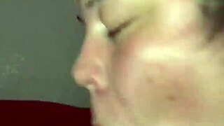 She intensely loves sucking that big black cock while her fat ass bounces