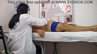 Big cock rises right in front of the Brazilian nurse for wild banging