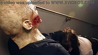 Thick Horny Slut Fucks Monster At Her Door For Halloween!