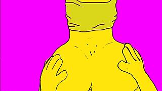 Hentai de Los Simpson gets wild. Big ass mommy bent over hard.