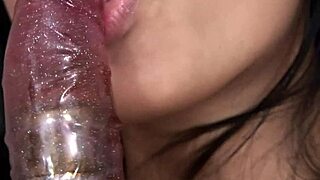 Two Asian babes say, Let's taste each other with strapon fun!