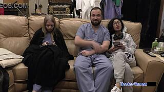 dr tampa examines bratty orphan jasmine rose during cheerleading physical