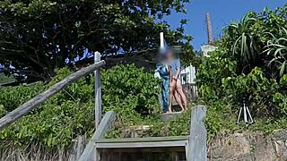 milf teased stranger with tongue and he fucked her ass