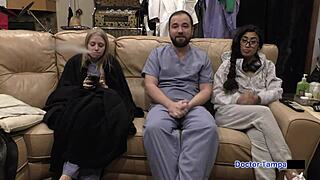 dr tampa examines bratty orphan jasmine rose during cheerleading physical