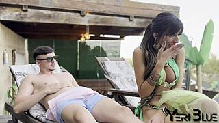 Fucking a Muslim wife in hijab at the swimming pool with Aaliyah Yasin.