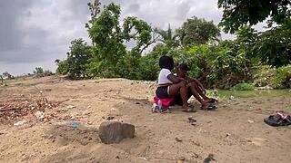 Forest fuck with chubby babe, worship that big ass outdoors!