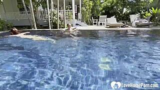 Hot Babe Swims, Teases, and Takes My Cock Poolside. I'm So Turned On!