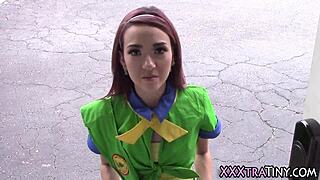 Hey, tiny teen takes on huge shlong for hardcore pounding! 😍