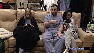 dr tampa examines bratty orphan jasmine rose during cheerleading physical