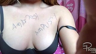 Asian Teen 18+ Girl Writes on Her Naked Body in Solo Act