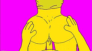 Hentai de Los Simpson gets wild. Big ass mommy bent over hard.