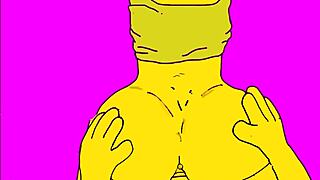 Hentai de Los Simpson gets wild. Big ass mommy bent over hard.