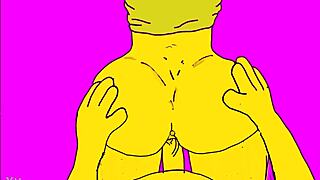 Hentai de Los Simpson gets wild. Big ass mommy bent over hard.