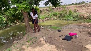 Forest fuck with chubby babe, worship that big ass outdoors!