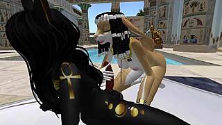 lady bastet of egypt commands her servent girl for pleasure. wanna see how she takes control?