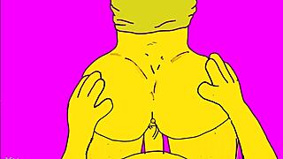 Hentai de Los Simpson gets wild. Big ass mommy bent over hard.