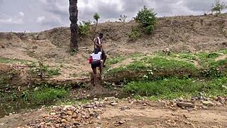 Forest fuck with chubby babe, worship that big ass outdoors!