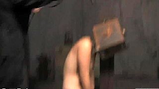 serf gets that arduous caning in bdsm session