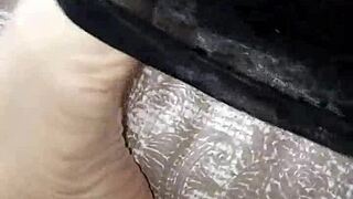 Wow, Gretala Rubs Thong on Bare Feet!