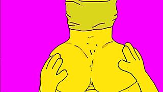 Hentai de Los Simpson gets wild. Big ass mommy bent over hard.