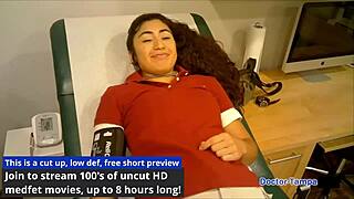 dr tampa examines bratty orphan jasmine rose during cheerleading physical