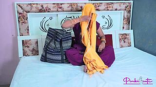 Indian bahu RavinaDesi caught naked by sasur grabbing his old lund