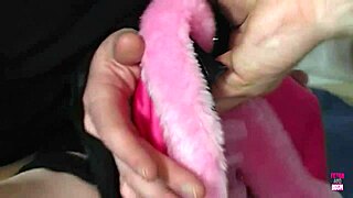 blonde in stockings tied up and fucked with butt plug in ass