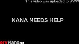 I can’t believe step-granny’s hot body and big tits need my help for sex relief