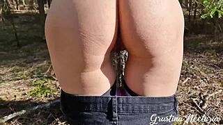 time for nature fuck and blowjob in the forest