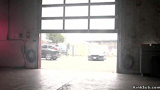 Dude Bangs Adorable Juliette March in Rough BDSM Group Session. Tied Up and Bound for Pain!