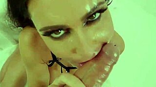 Jizzed Slut Throats Big Cock in POV with High Heels On?