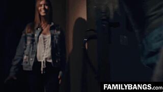 Just a cozy night with stepsister Karla Kush and Jill Kassidy on sofa