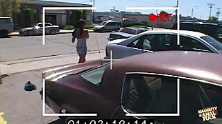 Suburb girl with pigtails lured inside for DOGGY STYLE on red couch. Things got wild quick!