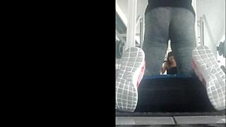 Check out this hot Mexican teen bent over in gym leggings, damn!