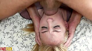 Gorgeous blonde takes a massive cock deep with no gag reflex. Pure skill!