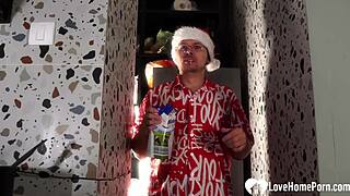 our naughty christmas kitchen bang got caught, and she craves it rough!