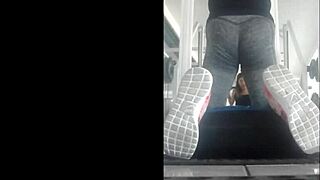 Check out this hot Mexican teen bent over in gym leggings, damn!